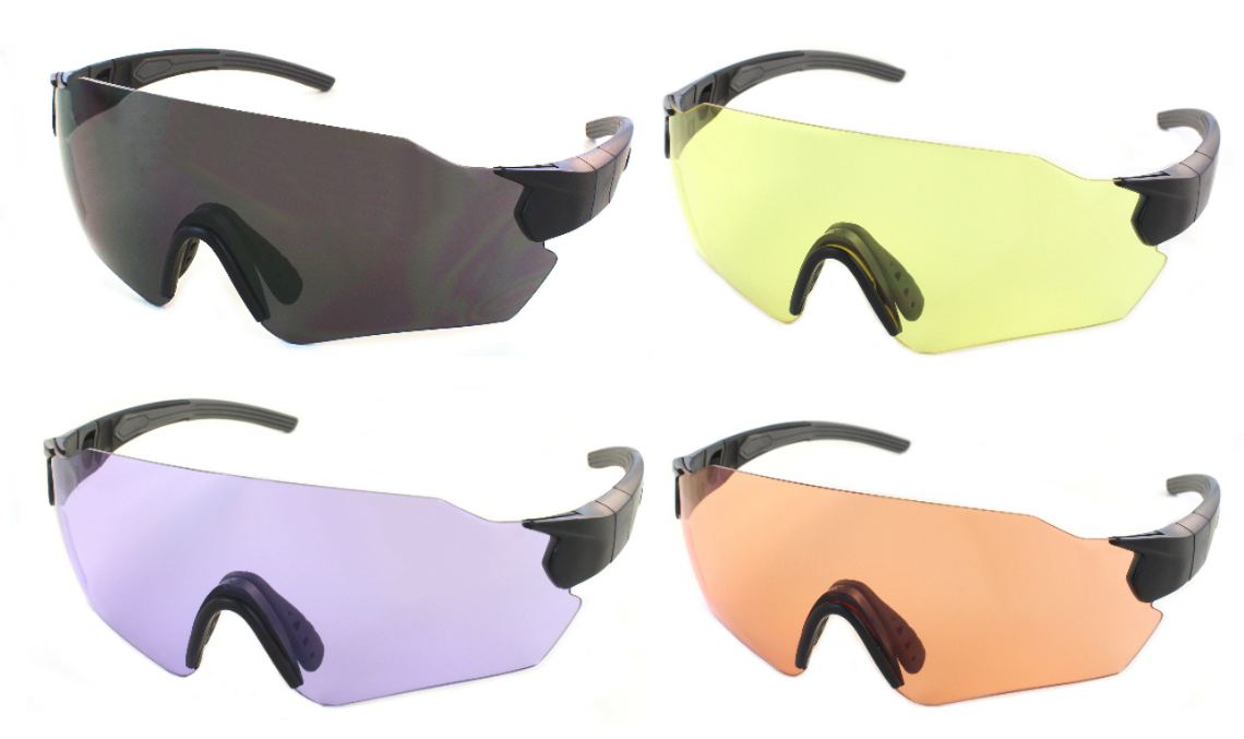 Image of Evolution Eyewear Skydebrille Connect X sæt - Grå/Orange/Lilla/Gul